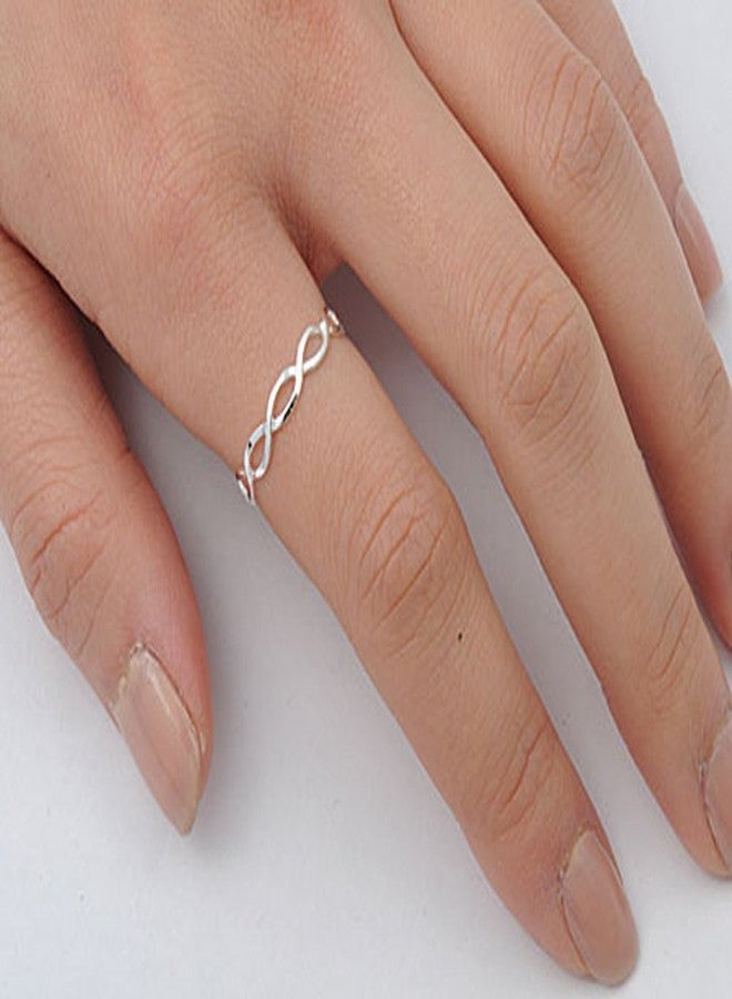 ساك سلفر خاتم ويف إنفينيتي جميل من الفضة الإسترليني عيار 925، مقاس 3 - Image 2