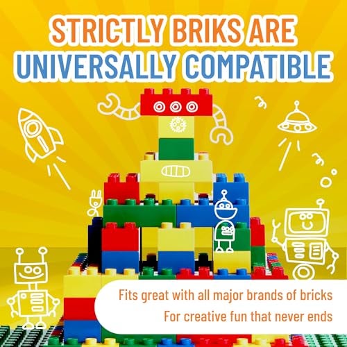 Strictly Briks لعبة بناء ستريكتلي بريكس - كتل كبيرة متوافقة مع مجموعة ليغو ديوبلو للأطفال والرضع للعب الإبداعي والتعلم، 108 قطعة/ألوان أساسية - Image 4