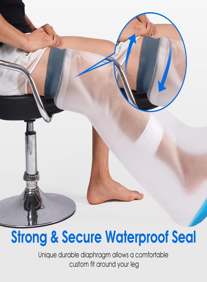 COMFYTHERA Large Waterproof Leg Cast Cover for Shower with Non-Slip Padding Bottom Wound Protector Bath Adult Watertight Cast Bag Showering for Surgery, Ankle, Burns Reusable Keeps Wounds Dry (E-Long Leg) - Image 4