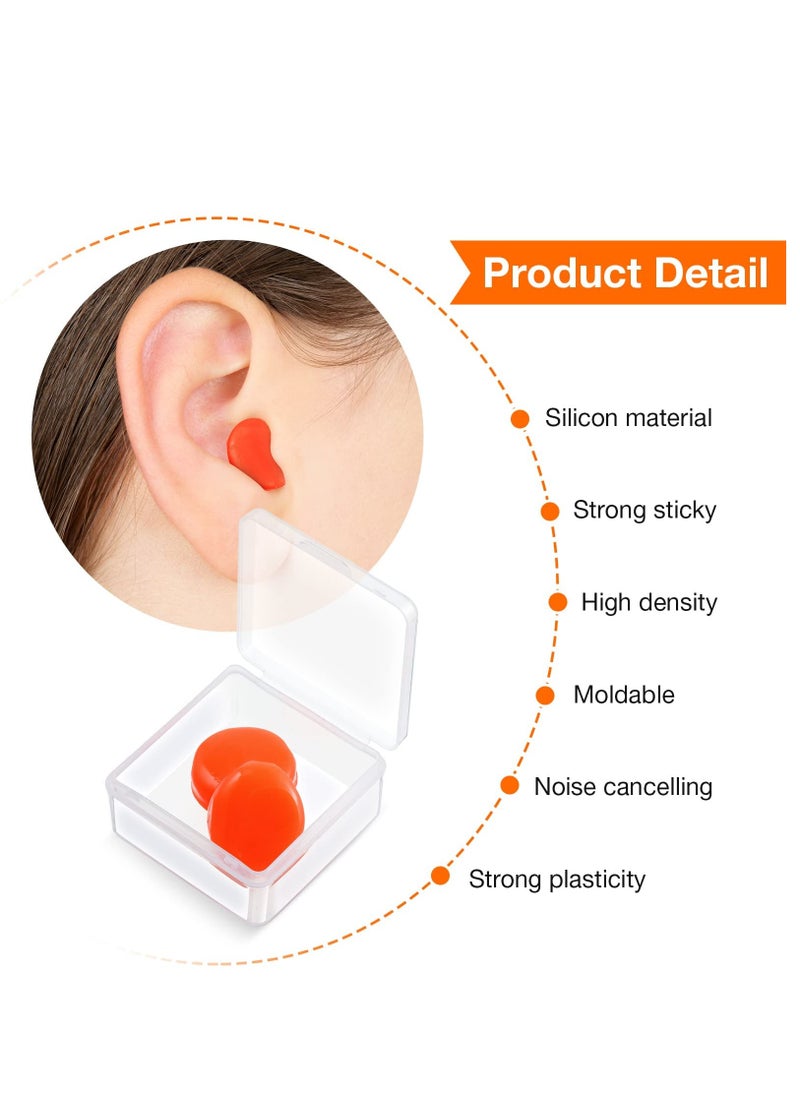 Excefore 18 Pairs Ear Plugs for Sleeping Soft Reusable Moldable Silicone Earplugs Noise Cancelling Earplugs Sound Blocking Ear Plugs with Case for Swimming  - Image 2