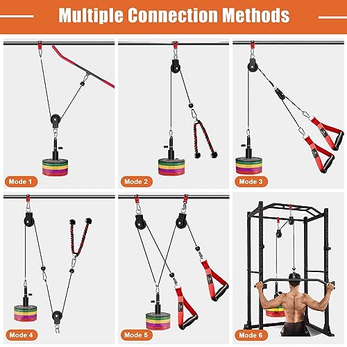 SERTT Cable Pulley System Gym, Tricep Workout Pulley System for LAT Pulldown, Biceps Curl, Triceps, Shoulders, Back, Forearm Workout, Home Gym Weight Pulley System for Squat Rack, Garage - Image 3
