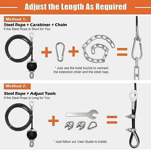 SERTT Cable Pulley System Gym, Tricep Workout Pulley System for LAT Pulldown, Biceps Curl, Triceps, Shoulders, Back, Forearm Workout, Home Gym Weight Pulley System for Squat Rack, Garage - Image 4