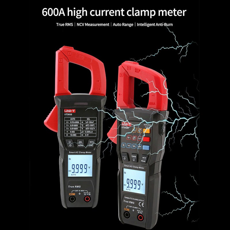 UT202BT Clamp Meter 9999 Counts Handheld Digital Clamp Type Multimeter Voltmeter Ammeter Continuity Hertz Temperature Tester NCV Universal Meter Multifunctional Tester with Peak Capturing LPF - Image 3