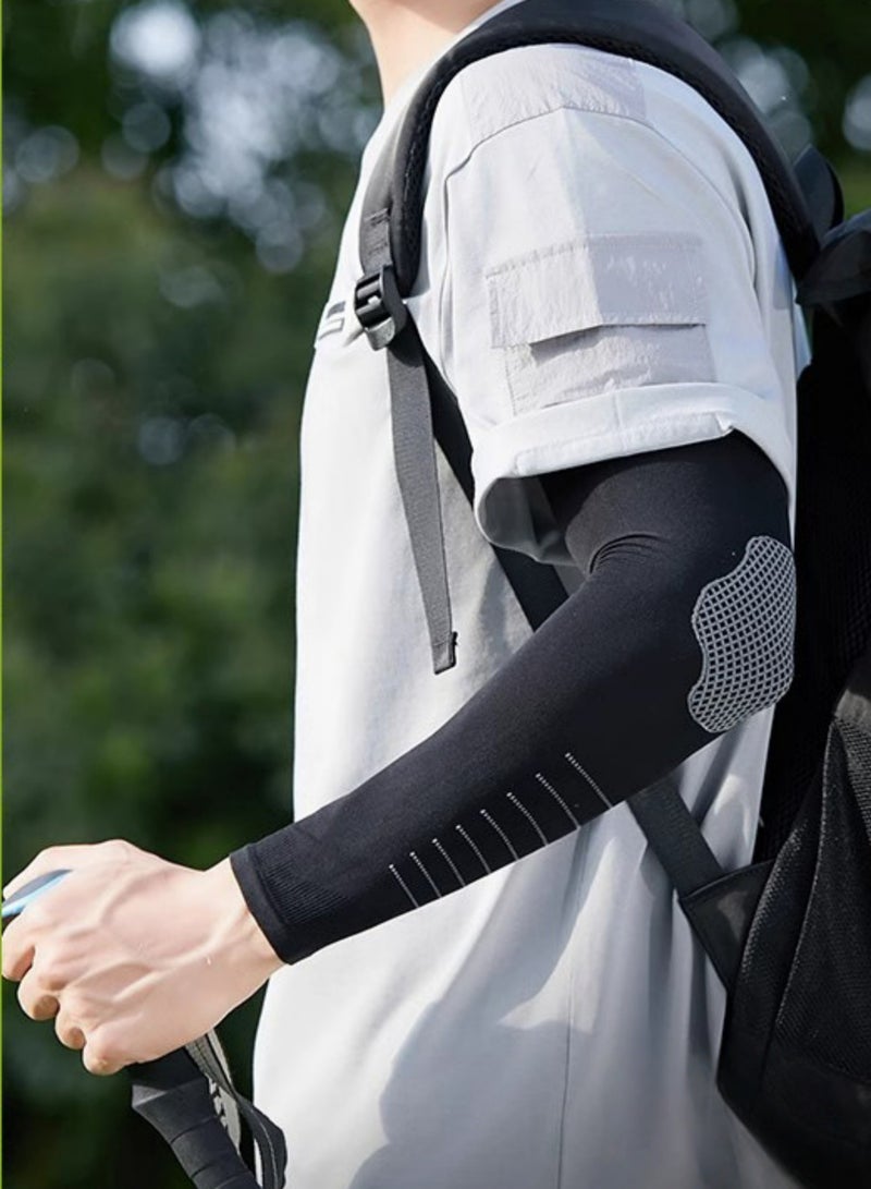 KUTONTECH Unisex Outdoor Sports Compression Arm Sleeves, Ice-Silk Protective Elbow Sleeves, UV Protection & Muscle Support Arm Sleeves for Men & Women, Breathable, Moisture-Wicking Sleeves for Running, Cycling, Basketball. - Image 2