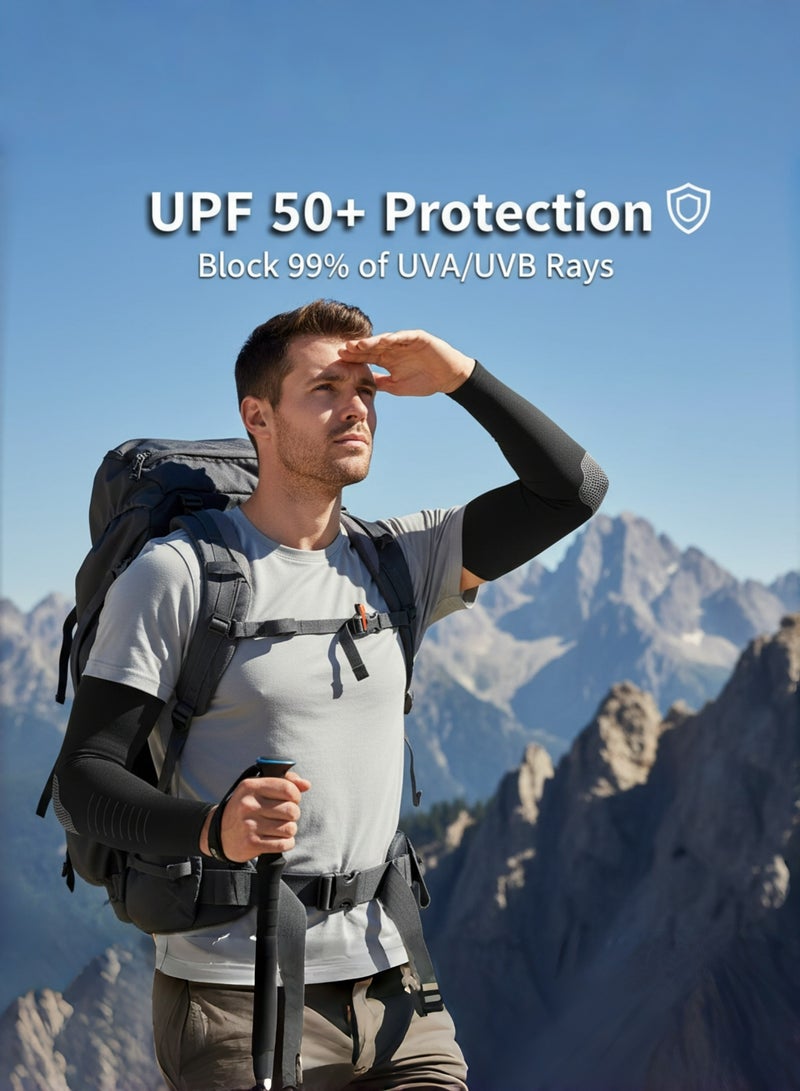 KUTONTECH Unisex Outdoor Sports Compression Arm Sleeves, Ice-Silk Protective Elbow Sleeves, UV Protection & Muscle Support Arm Sleeves for Men & Women, Breathable, Moisture-Wicking Sleeves for Running, Cycling, Basketball. - Image 3