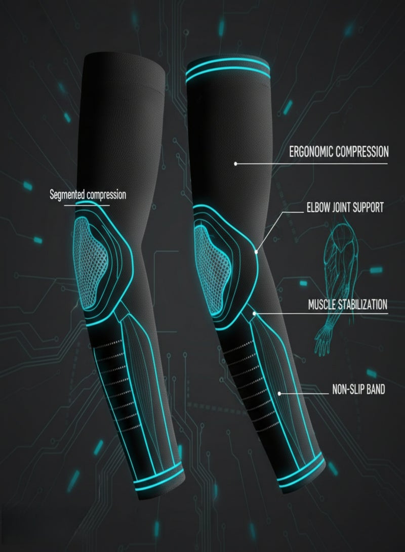 KUTONTECH Unisex Outdoor Sports Compression Arm Sleeves, Ice-Silk Protective Elbow Sleeves, UV Protection & Muscle Support Arm Sleeves for Men & Women, Breathable, Moisture-Wicking Sleeves for Running, Cycling, Basketball. - Image 4