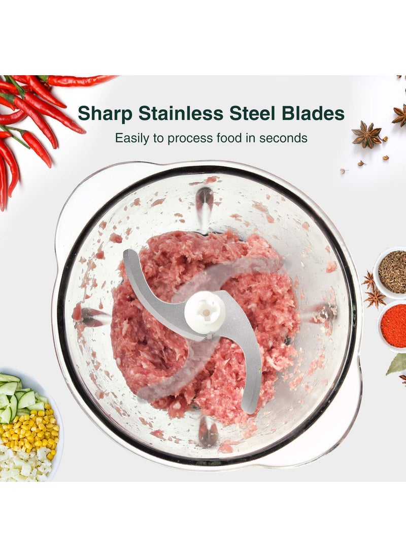 REPLEX REPLEX ABS Stainless Steel and Glass Meat Grinders with Bowl for Kitchen Food Chopper Meat Vegetable Onion and Fruits Fruit and Nuts Blender Stainless Steel Blades Meat and Sausage400W  - Image 3