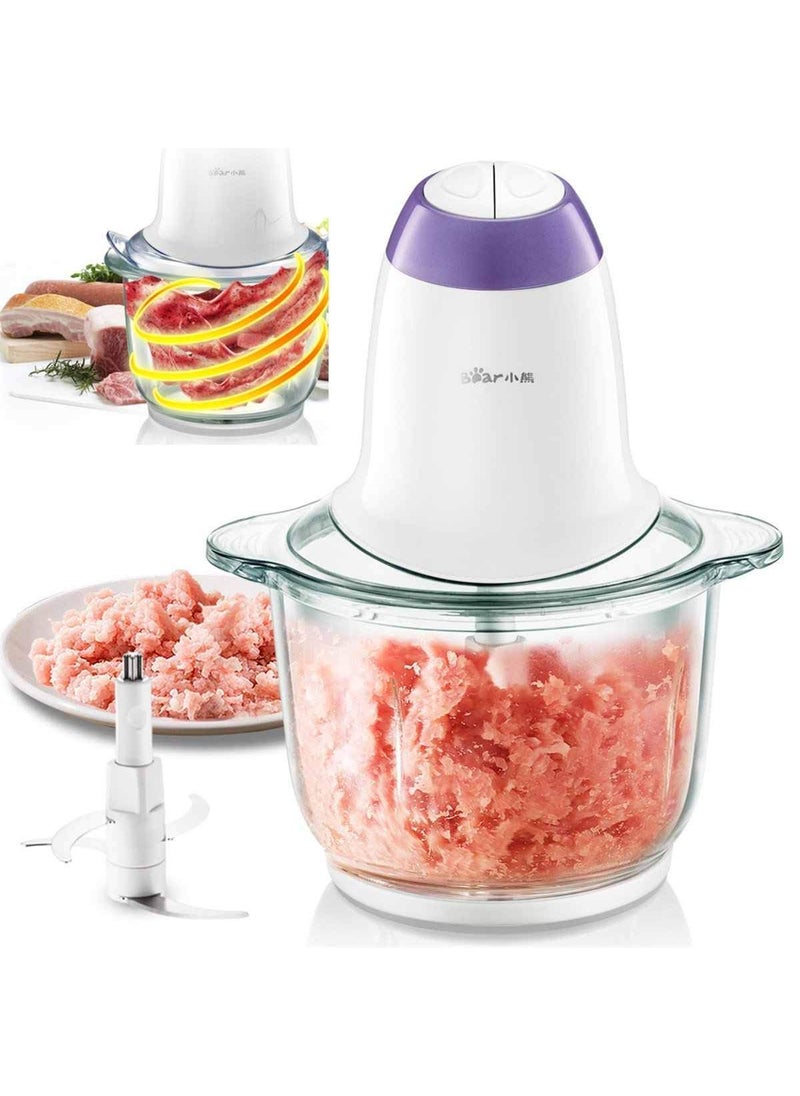 REPLEX REPLEX ABS Stainless Steel and Glass Meat Grinders with Bowl for Kitchen Food Chopper Meat Vegetable Onion and Fruits Fruit and Nuts Blender Stainless Steel Blades Meat and Sausage400W  - Image 5