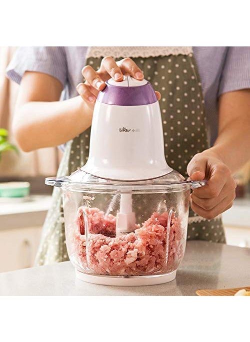 REPLEX REPLEX ABS Stainless Steel and Glass Meat Grinders with Bowl for Kitchen Food Chopper Meat Vegetable Onion and Fruits Fruit and Nuts Blender Stainless Steel Blades Meat and Sausage400W  - Image 2