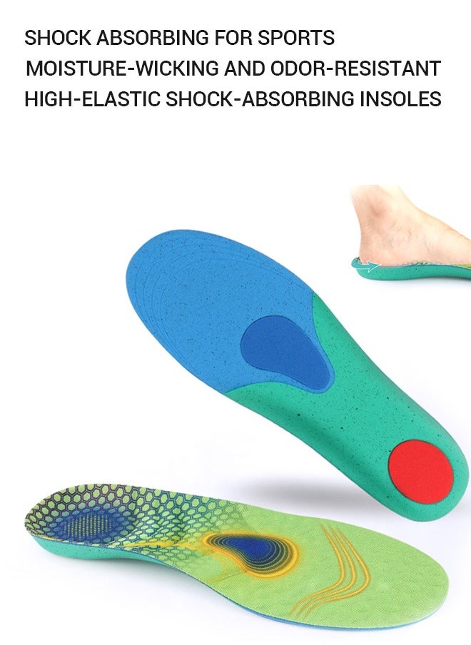 Generic High Elastic Shock-Absorbing Sports Insoles - Ortholite Breathable Cushion for Running, Walking, Hiking, and Sports - Size 37-46  - Image 1