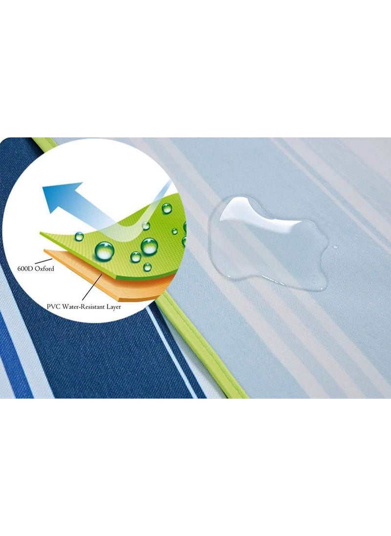 SMILEE Waterproof Foldable Outdoor Camping Mat Widen Picnic Mat Plaid Beach Blanket Baby Multiplayer Tourist Mat-Blue Stripes  - Image 4