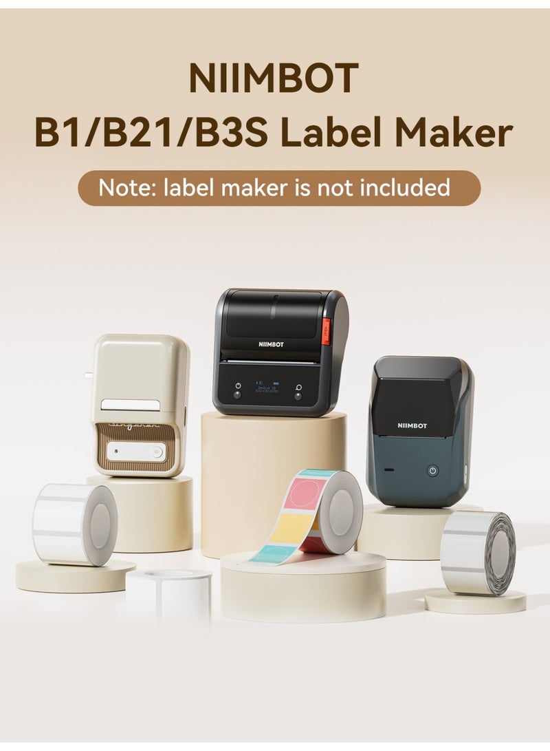 نيمبوت 7شريط ملصقات NIIMBOT لطابعات الملصقات B1/B21/B31/B3S/B4/K3، 50 × 80 مم (1.97 بوصة × 3.15 بوصة)، شريط ملصقات حراري مقاوم للماء لمعلومات المنتج/العنوان/الباركود/السعر (أبيض) - Image 5