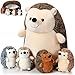 HI-BOOM Hiboom 5 Pcs Hedgehog Stuffed Animal 14 Inch Large Mommy Hedgehog Stuffed Plush Toys with 4 Plush Baby Soft Cuddly Plushie Toy Set Easter Gifts for Kids Birthday Gifts Party FavorsStanding - Image 2