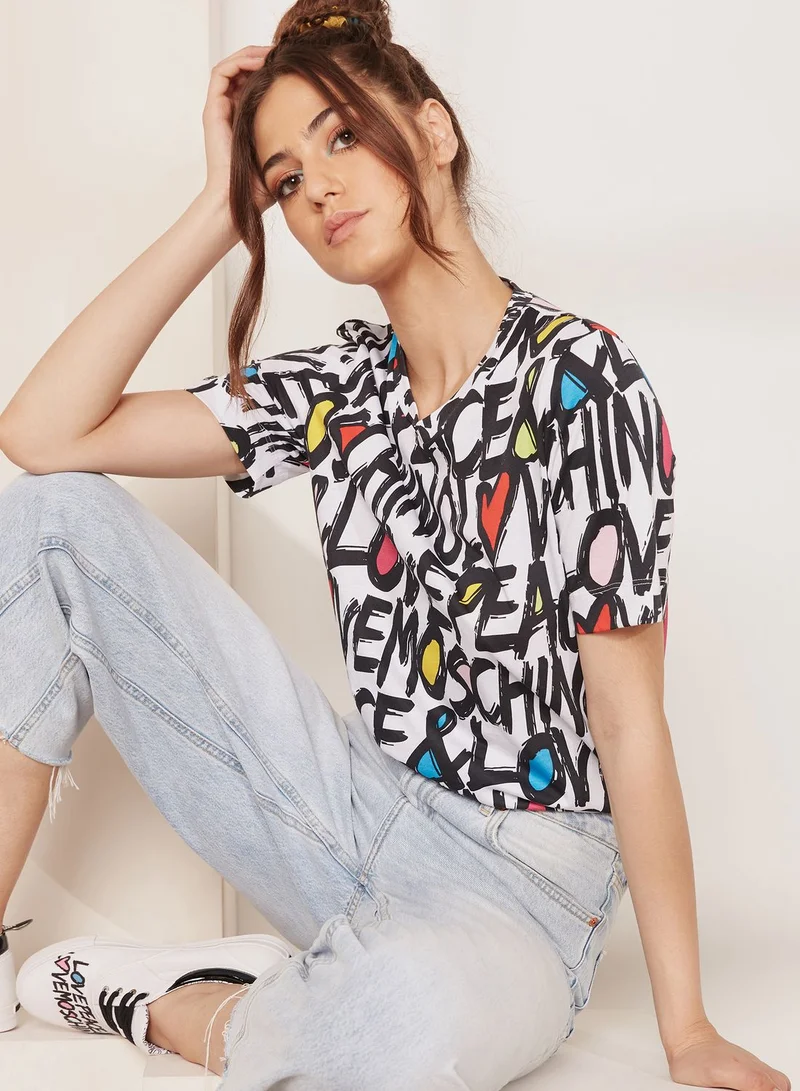 Love Moschino Logo Print T-Shirt