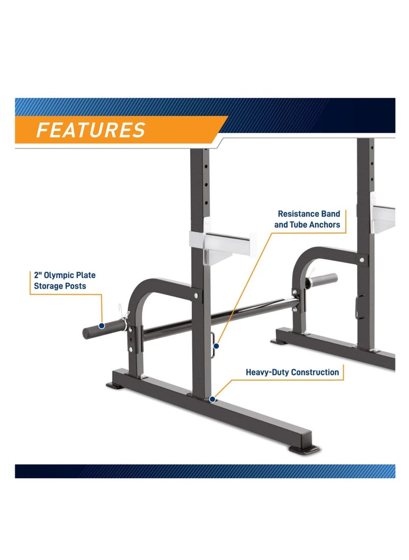 Marcy - Sm-8117 Squat Rack – Durable, Adjustable Strength Training Equipment With Multi-Grip Pull-Up Bar, Olympic Plate Storage, And Space-Saving Design For Home Gym - Image 1