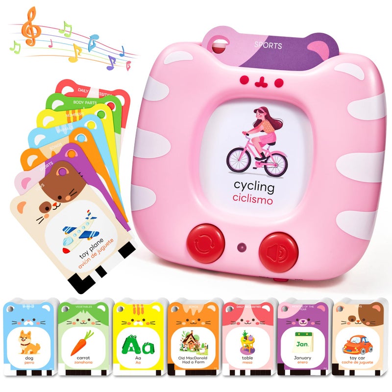 JoyCat Spanish English Bilingual Talking Flash Cards for Toddlers 15 454 Words with Durable Thick Cards Easy to Slide in and Out Speech Therapy Toys Birthday Gifts for Boys Girls - Image 3