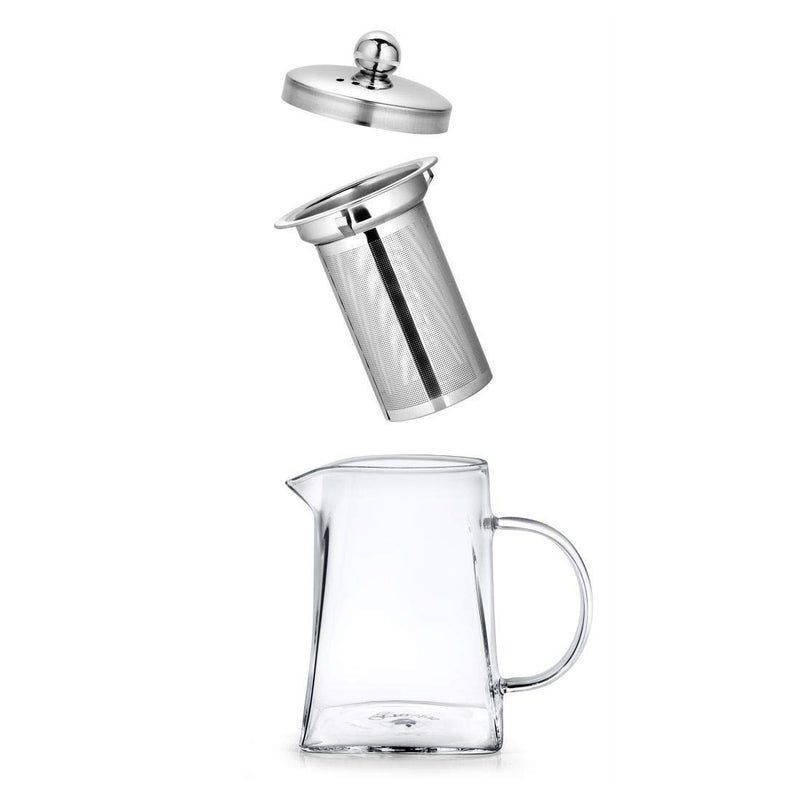 Octavius Octavius Pyramid Shape Borosilicate Glass Tea Pot with Infuser 720 Ml Removable Infuser Lid Heat Resistant Green Tea Maker Loose Leaf Tea Maker Ideal for 4 Cups  - Image 2