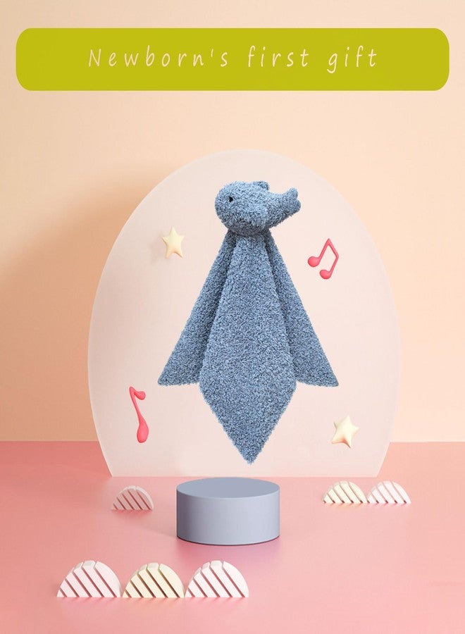 Doindute Baby Dark Blue Whale Soft Stuffed Animal Security Blanket, Plush Whale Character Lovey Blanket, Baby Shower/Nursery Gift, Newborn Infant Toddler Snuggle Blankie for Boys Girls, 14 Inches - Image 4