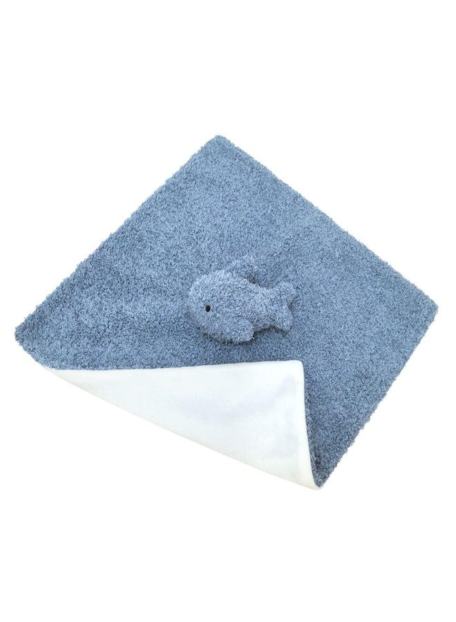 Doindute Baby Dark Blue Whale Soft Stuffed Animal Security Blanket, Plush Whale Character Lovey Blanket, Baby Shower/Nursery Gift, Newborn Infant Toddler Snuggle Blankie for Boys Girls, 14 Inches - Image 3