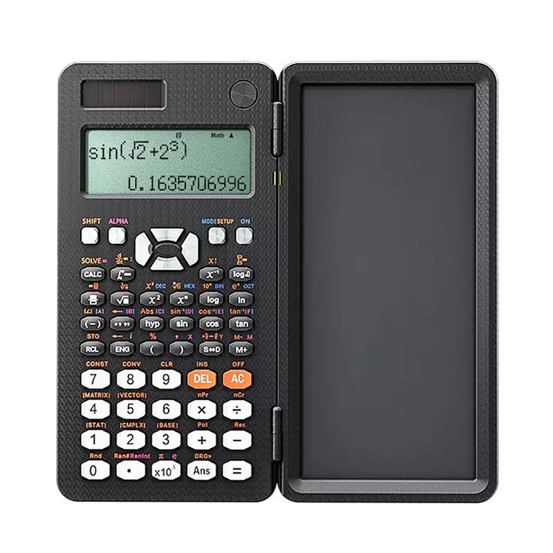 Desktop Scientific Calculator with 6.5inch Erasable LCD Writing Tablet Multi-Functional Math Calculator 417 Functions Dot matrix Display  Solar Power and Battery Operated Suitable for Office School Home for  Teachers College Students Accountant - Image 2