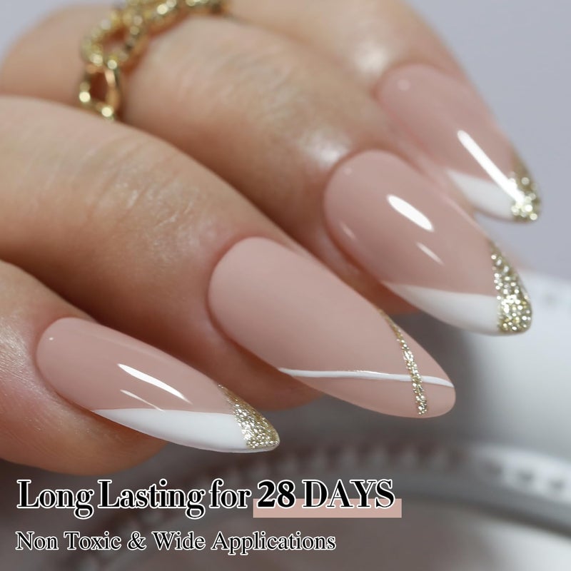 Double Rhythm 15ML Gel Polish Pure Sheer Same Color Same Bottle Soak Off Gel Polish Art Manicure Salon DIY at Home for Women (Milky Khaki-A1467) - Image 5