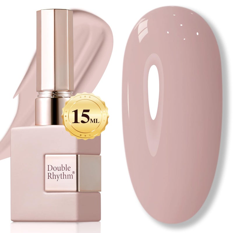 Double Rhythm 15ML Gel Polish Pure Sheer Same Color Same Bottle Soak Off Gel Polish Art Manicure Salon DIY at Home for Women (Milky Khaki-A1467) - Image 1