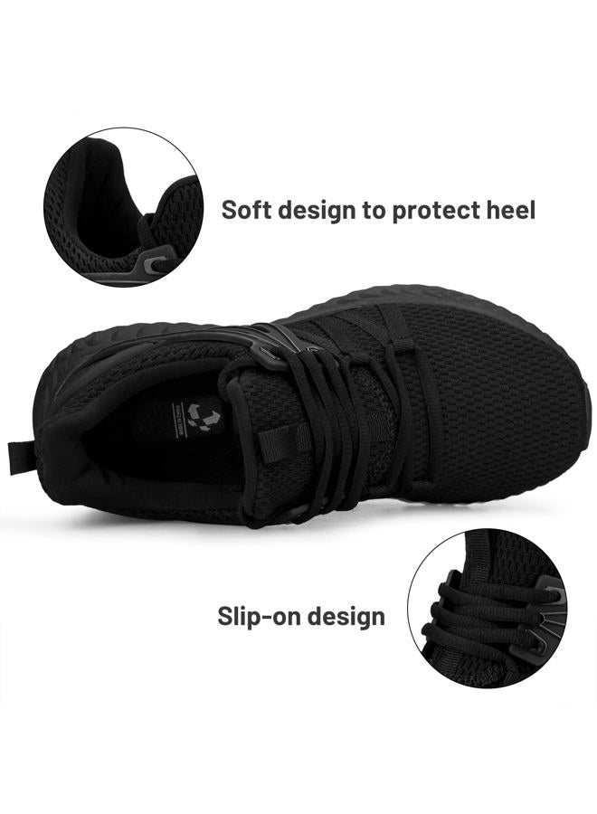Abboos Womens Slip On Sneakers Women Walking Tennis Shoes Lightweight Casual Sneakers for Gym Travel Work A Black 8, 39 EU - Image 3