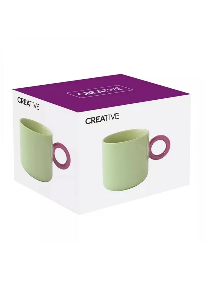 Easy Life Creative Series Dishwasher Safe Porcelain Coffee Mug Green and Purple 350ml R1740#CRCG