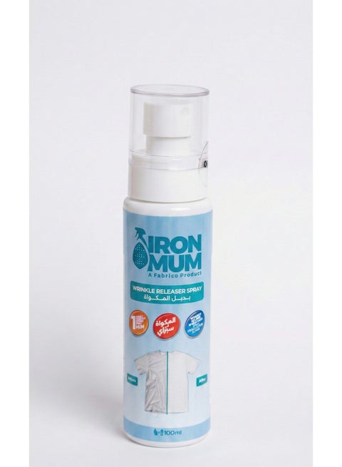 IronMum Wrinkle Releaser Spray 100ml – Removes Wrinkles Instantly, Safe on Clothes & Skin, Travel Size, Works Best on Cotton & Linen