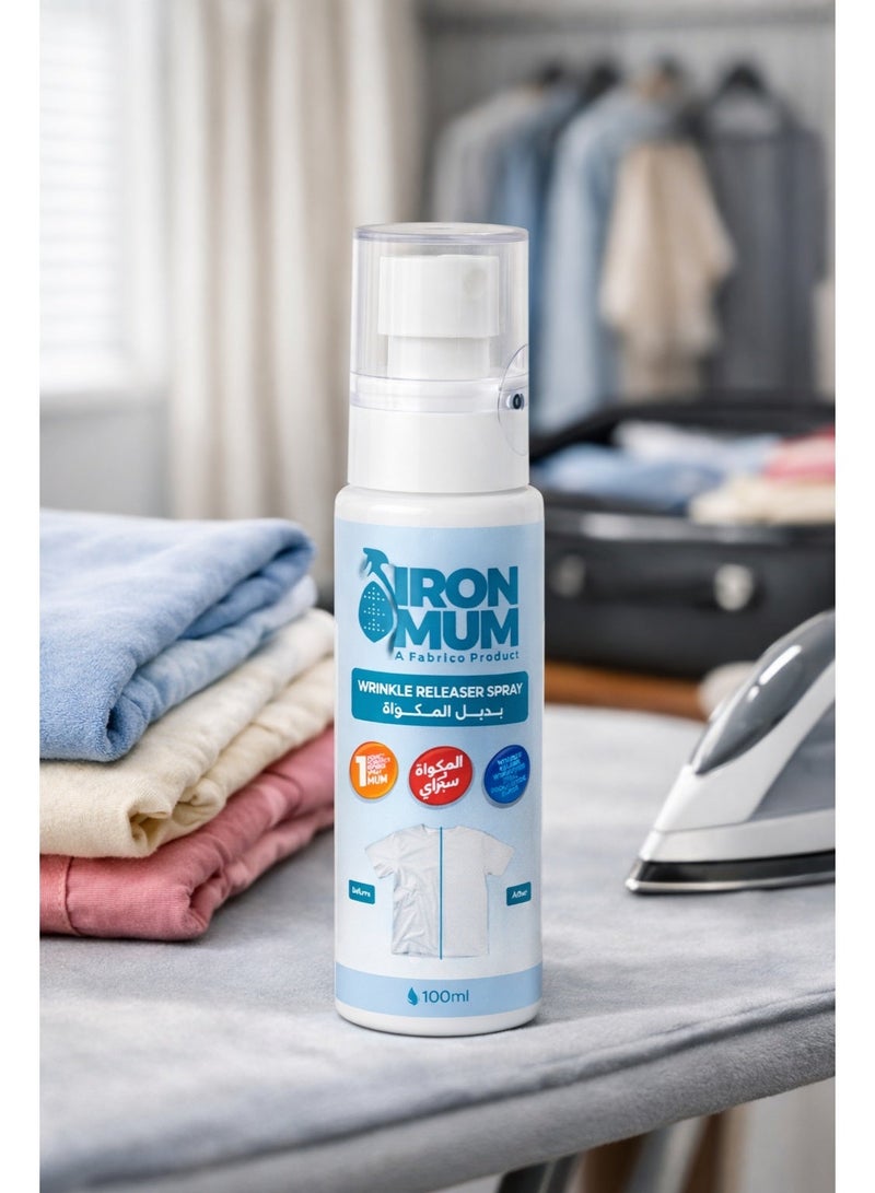 IronMum Wrinkle Releaser Spray 100ml – Removes Wrinkles Instantly, Safe on Clothes & Skin, Travel Size, Works Best on Cotton & Linen - Image 5