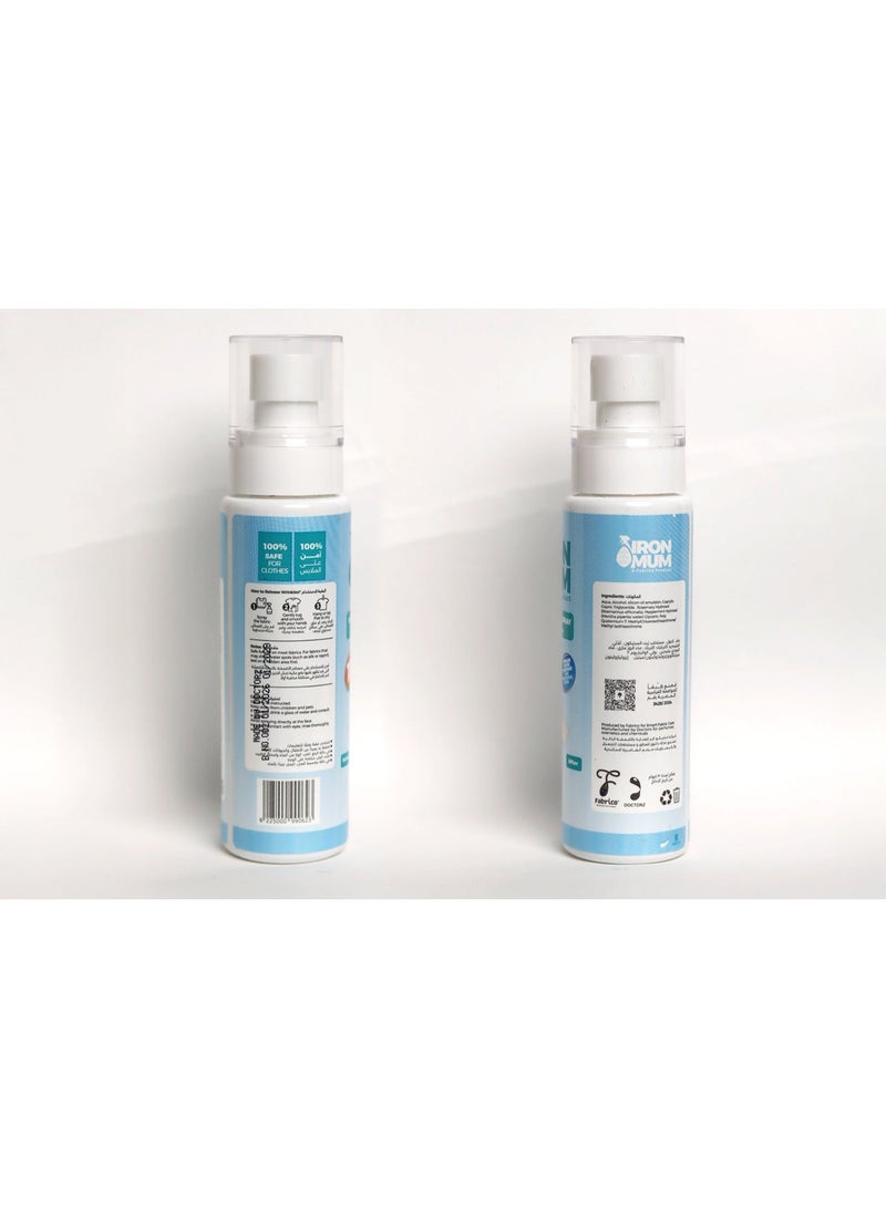 IronMum Wrinkle Releaser Spray 100ml – Removes Wrinkles Instantly, Safe on Clothes & Skin, Travel Size, Works Best on Cotton & Linen - Image 4