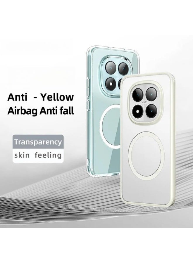 general Magnetic Case Compatible with Xiaomi Redmi Note 15 Pro+ 5G, Matte Frosted and Crystal Clear Transparent Case Soft TPU Edge Airbag Anti-Drop Shockproof Cover - Image 2