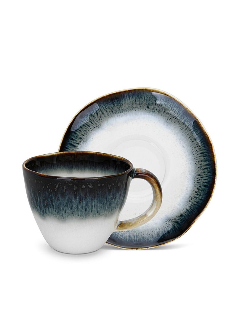 Fissman طقم مكون من قطعتين من الأكواب والصحون سعة 230 مل، سلسلة جالاتيكا آمنة للاستخدام في غسالة الأطباق والميكروويف، كوب إفطار للقهوة والكاكاو والكابتشينو والحليب - Image 3