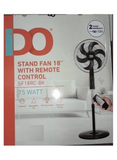 IDO iDO Stand Fan with Remote Control - 18 Inch, 75 Watt, 3 Exhausts, 6 Powerful Blades, Black - SF18RC-BK  - Image 3