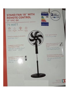 IDO iDO Stand Fan with Remote Control - 18 Inch, 75 Watt, 3 Exhausts, 6 Powerful Blades, Black - SF18RC-BK  - Image 4