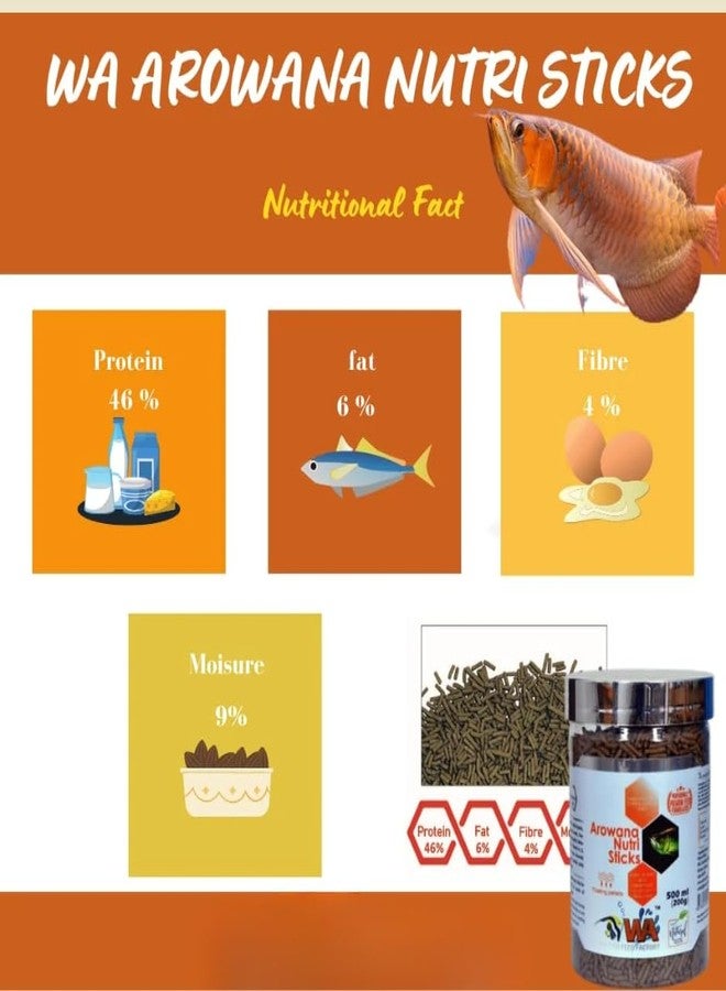 ARK AQUATICS WA AROWANA NUTRI Stick 500 مل / 200 غرام | أفضل طعام لأسماك الأروانا من ARK AQUATICS - Image 3