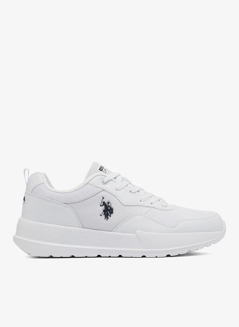 Men's White Low-Top Sneakers - Lightweight Lace-Up Design, Comfortable for Everyday Outfits