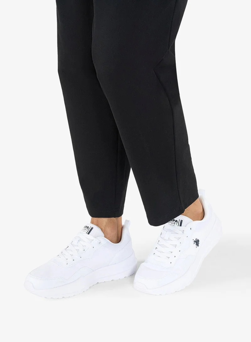 U.S. Polo Assn. White Men's White Low-Top Sneakers - Lightweight Shoes Lace-Up Design, Comfortable for Everyday Outfits for Men | Best Price UAE