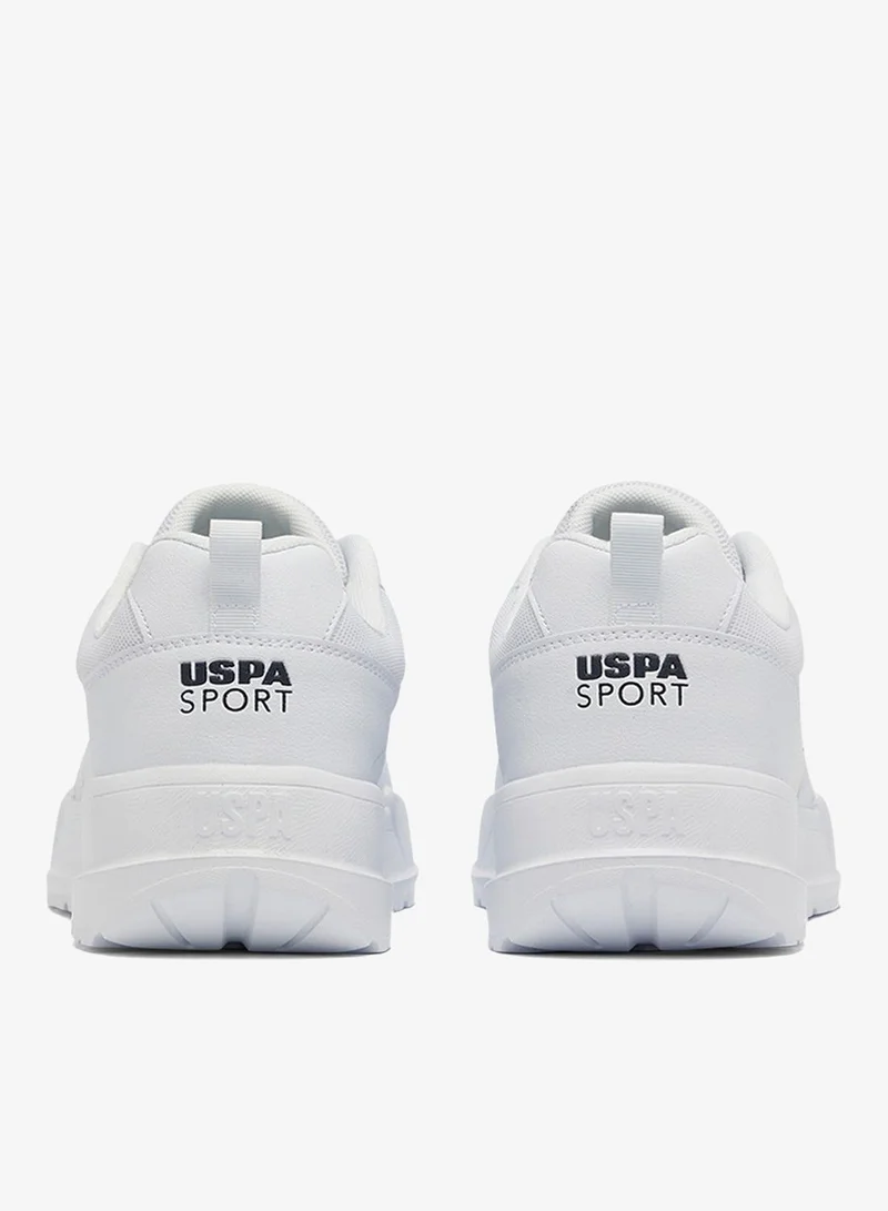 U.S. Polo Assn. White Men's White Low-Top Sneakers - Lightweight Shoes Lace-Up Design, Comfortable for Everyday Outfits for Men | Best Price UAE