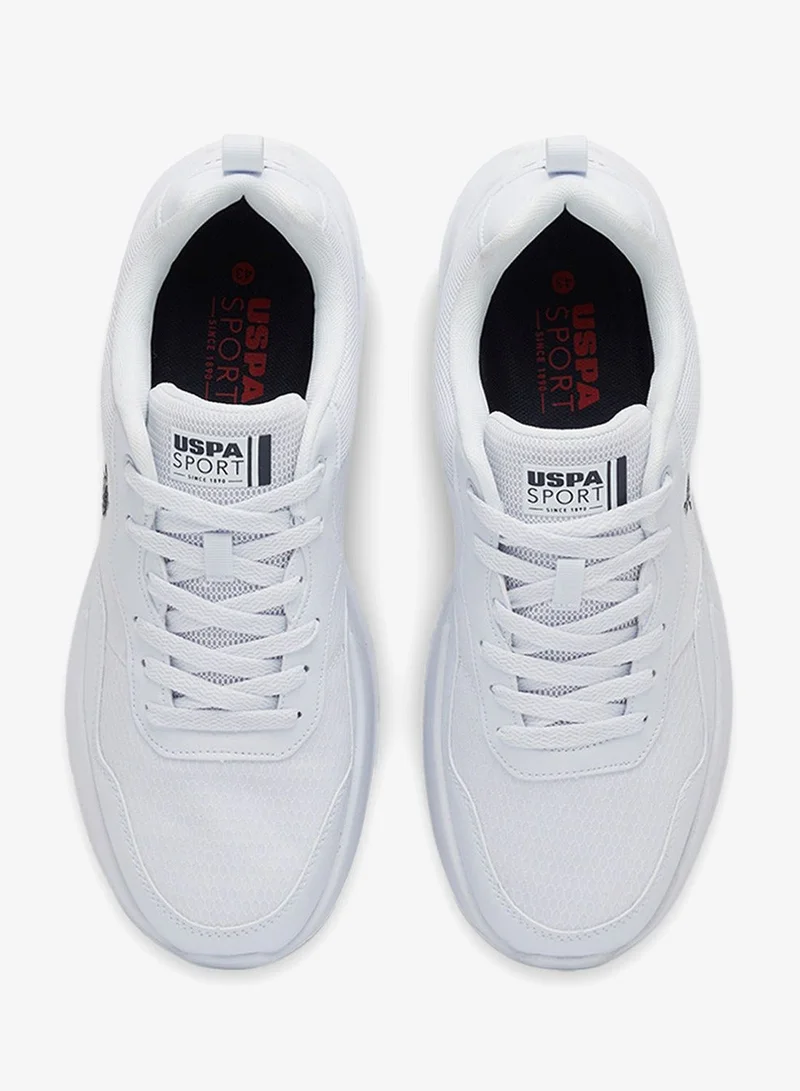 U.S. Polo Assn. White Men's White Low-Top Sneakers - Lightweight Shoes Lace-Up Design, Comfortable for Everyday Outfits for Men | Best Price UAE