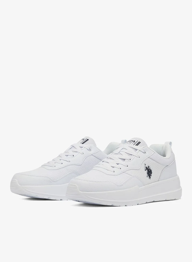 U.S. Polo Assn. White Men's White Low-Top Sneakers - Lightweight Shoes Lace-Up Design, Comfortable for Everyday Outfits for Men | Best Price UAE