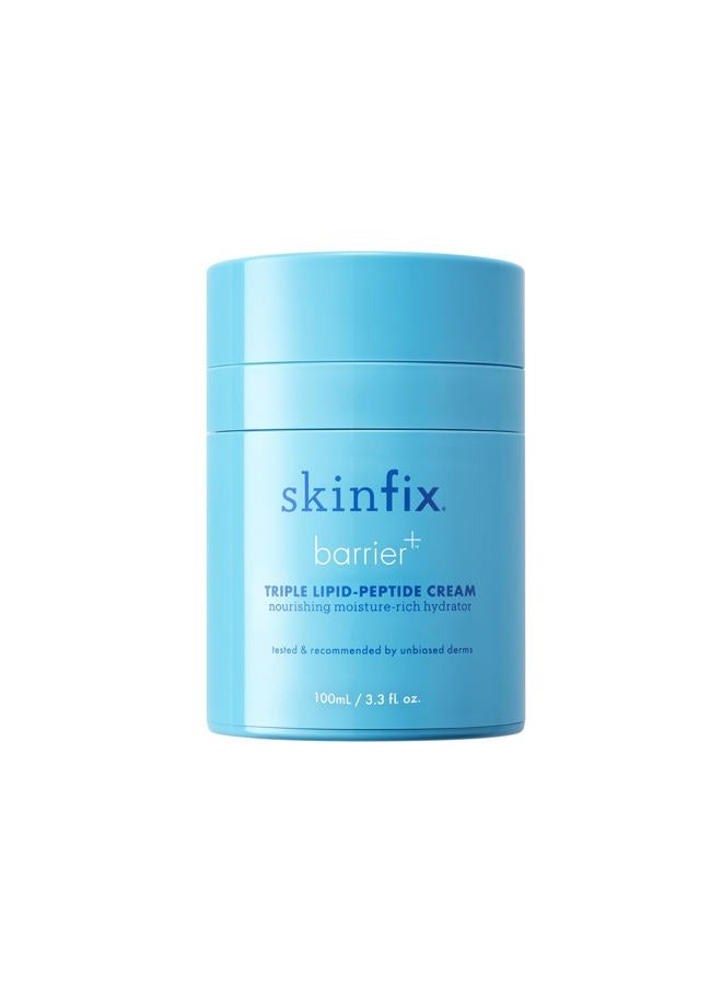 Skinfix Triple Lipid-Peptide Cream - 3.3 oz - Rich Face Moisturizer to Instantly Hydrate & Restore Dry, Sensitive Skin - Non-Comedogenic, Fragrance Free, Vegan, Cruelty Free - Image 1
