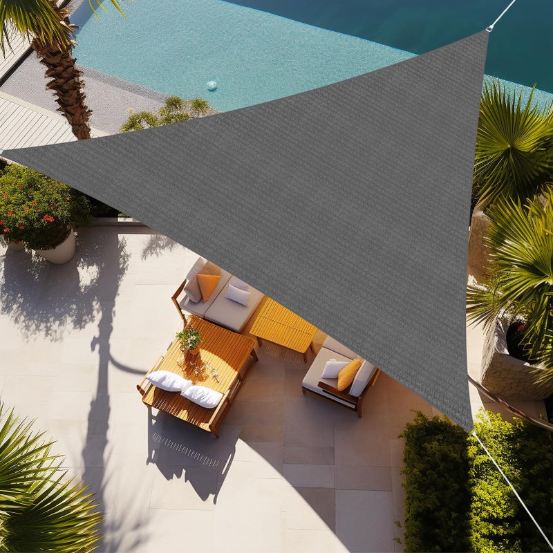 Shade&Beyond Triangle Sun Shade Sail 16'X16'X16' Permeable Canopy Dark Grey for Patio Garden Yard Deck Pergola (We Make Custom Size) - Image 1