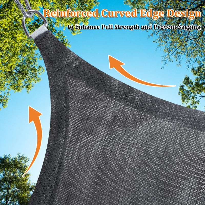 Shade&Beyond Triangle Sun Shade Sail 16'X16'X16' Permeable Canopy Dark Grey for Patio Garden Yard Deck Pergola (We Make Custom Size) - Image 5