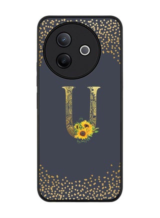 Custom Floral Monogram - U  (Grey )