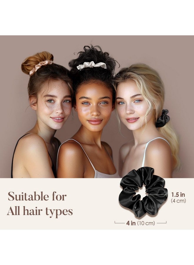 LULUSILK Silk Scrunchies for Hair Sleep, 100% Real Mulberry Silk, No Damage Silk Hair Ties for Women and Girls, Classic Black, Pack of 3 - Image 5