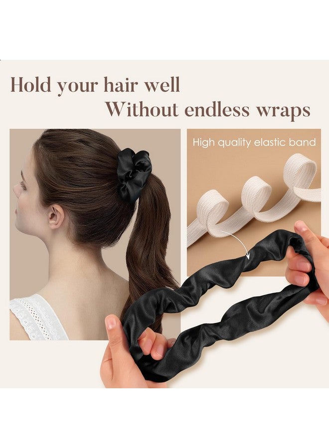 LULUSILK Silk Scrunchies for Hair Sleep, 100% Real Mulberry Silk, No Damage Silk Hair Ties for Women and Girls, Classic Black, Pack of 3 - Image 4