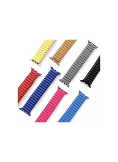 Anmi Leather Magnetic loop Strap Compatible with Apple watch Series Ultra 2 | 9 | 8 Ultra | 8 | 7 | 6 | 5 | 4 | 3 | SE, strap for iWatch Apple Watch Band 42mm 44mm 45mm 49mm (Blue)  - Image 4