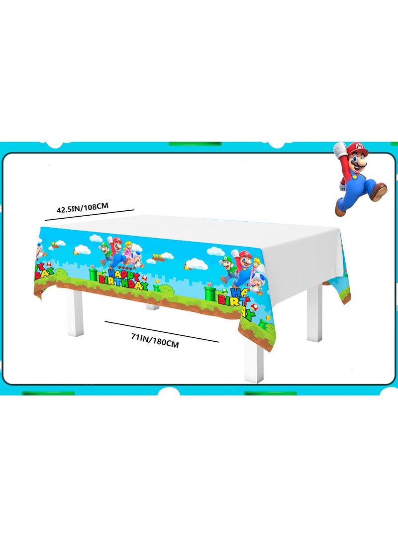 FRUITFUL PARTY Super Mario Disposable Tablecloth 1pcs,  42.5"x70.8" (108cm x 180cm) for Mario Bros Birthday Decorations  - Image 3