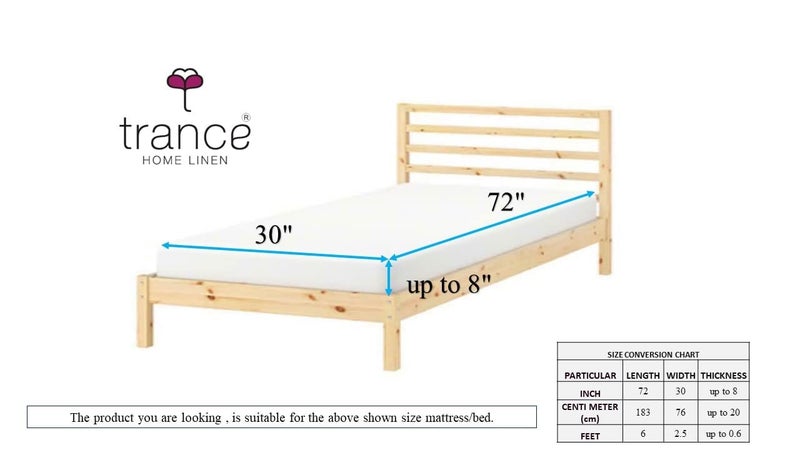 Trance Cotton Feel Terry Ultra Soft Waterproof Mattress Protector | Small Bed Protector Small Size (72x30 inch | 6x2.5 feet, Brown - Pack of 1) - Image 2